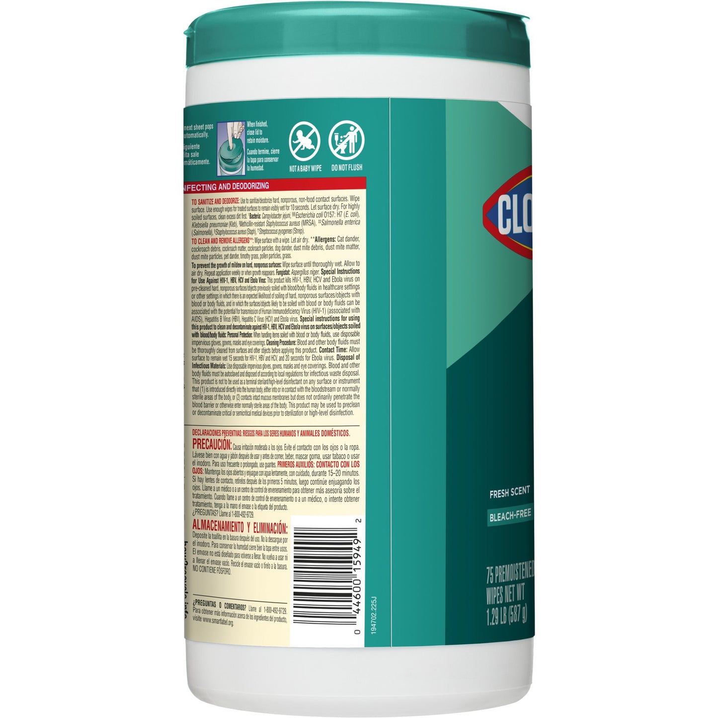 WIPE, CLOROX FRESH SCENT (75/BX 6BX/CS)