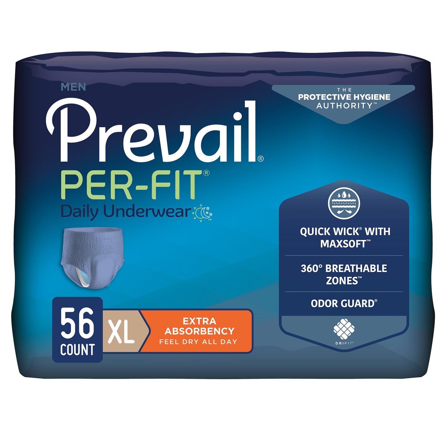 UNDERWEAR, PREVAIL PER-FIT MEN58"-68" (14/BG 4BG/CS)