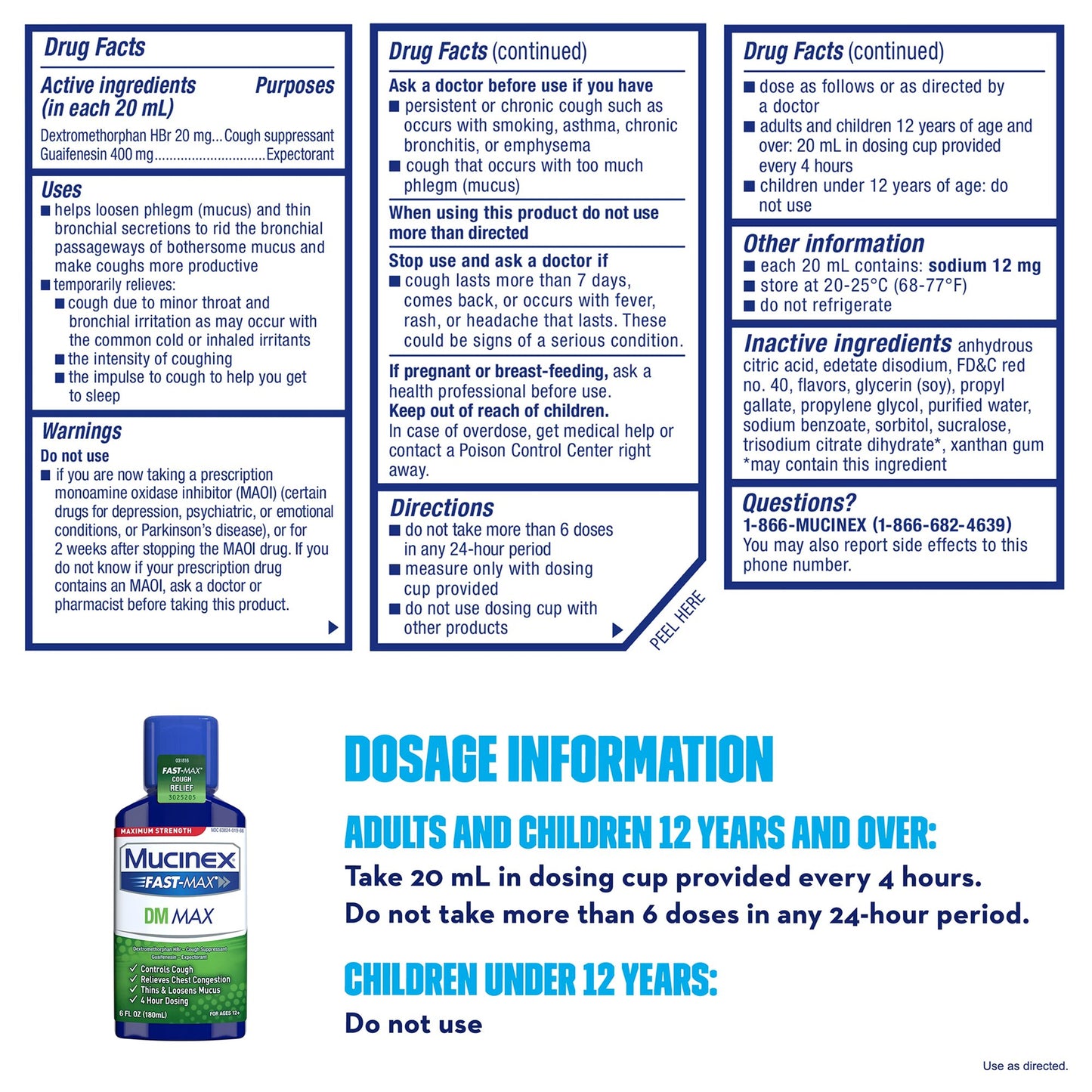 MUCINEX DM, LIQ FAST-MAX 100-5MG/5ML CHERRY 6OZ