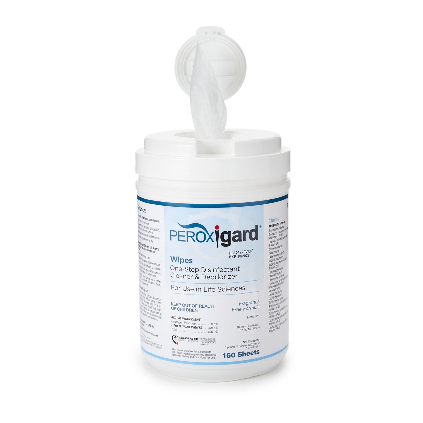 WIPE, WET HYDROGEN PEROXIDE PEROXIGARD 6"X7" (160/CN 12CN/CS