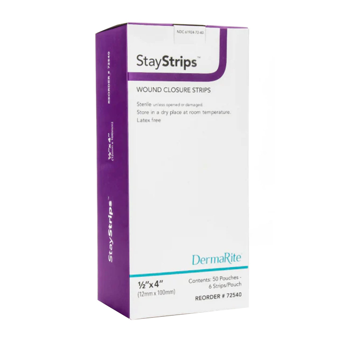 STRIPS, WOUND CLOSURE STAY STRIPS .5"X4" (50/BX)