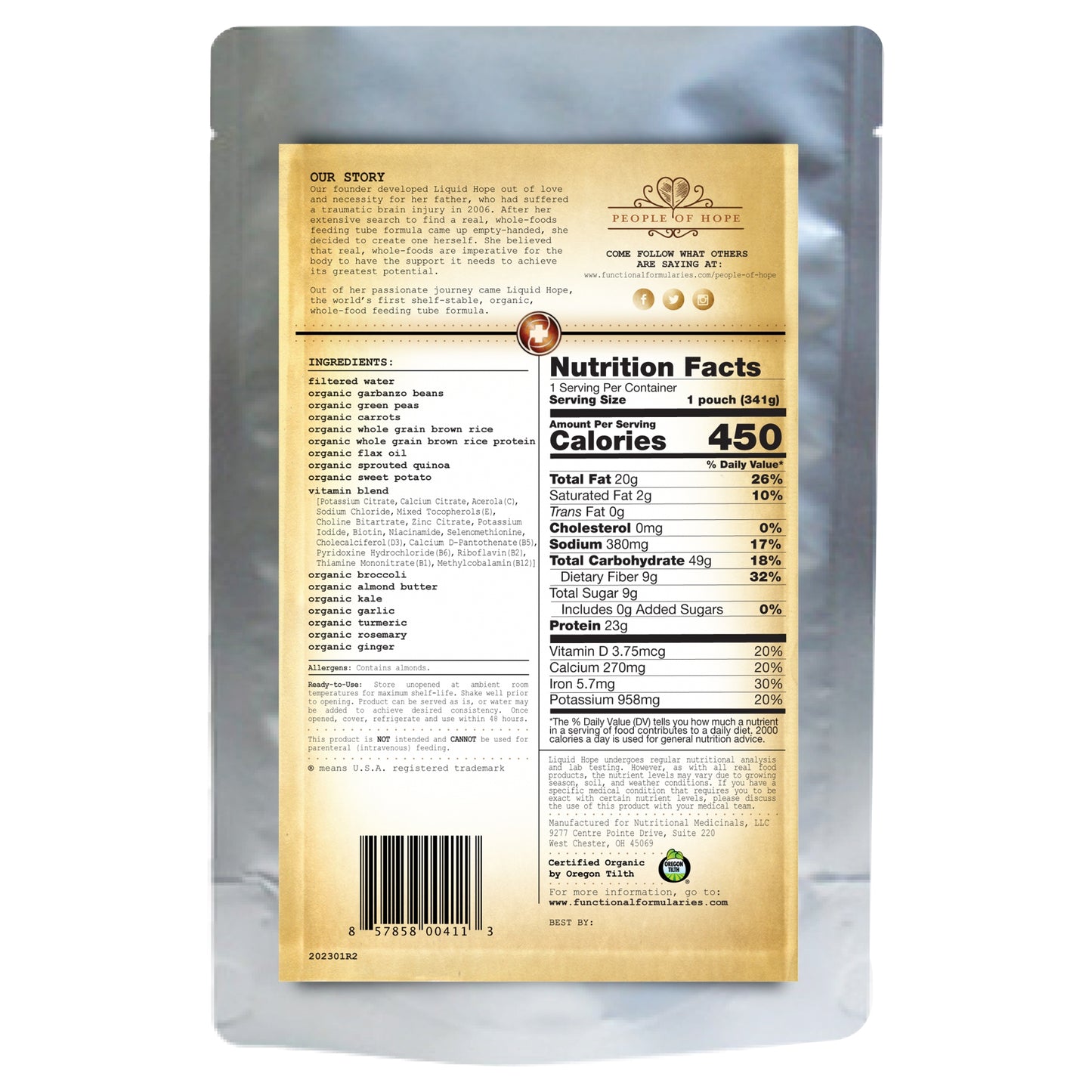SUPPLEMENT, MEAL REPLCMNT POUCH 12OZ 341GR (24/CS)