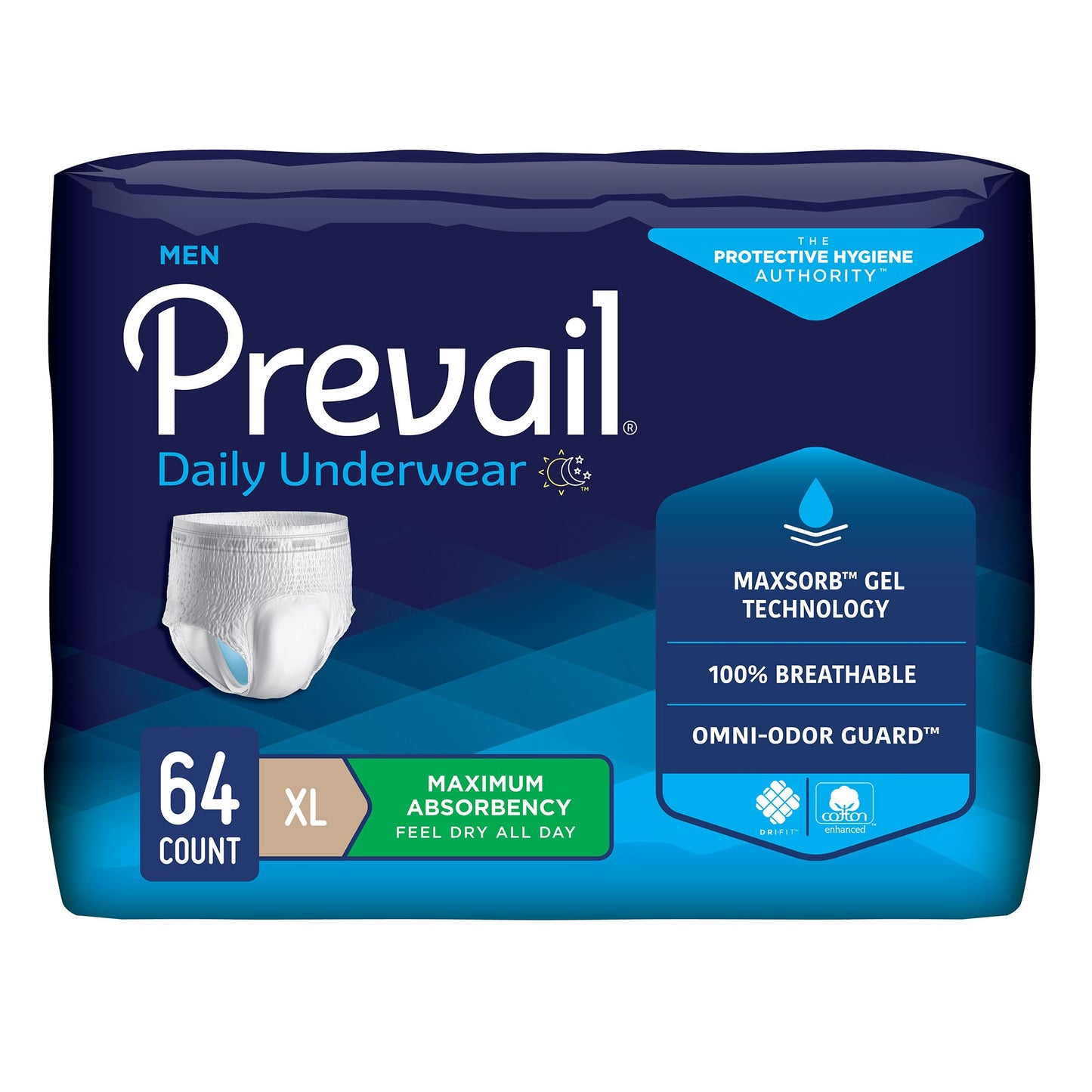 UNDERWEAR, MENS MAX ABSRB XLG 48"-64" (16/BG 4BG/CS)
