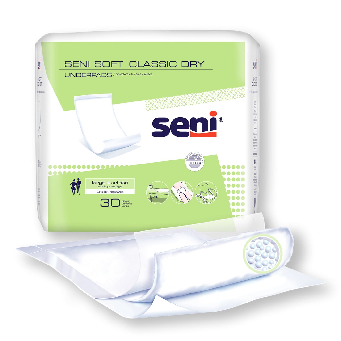 UNDERPAD, SENI SOFT CLASSIC DRY HYGIENIC 23"-35" (30/PK 4PK/