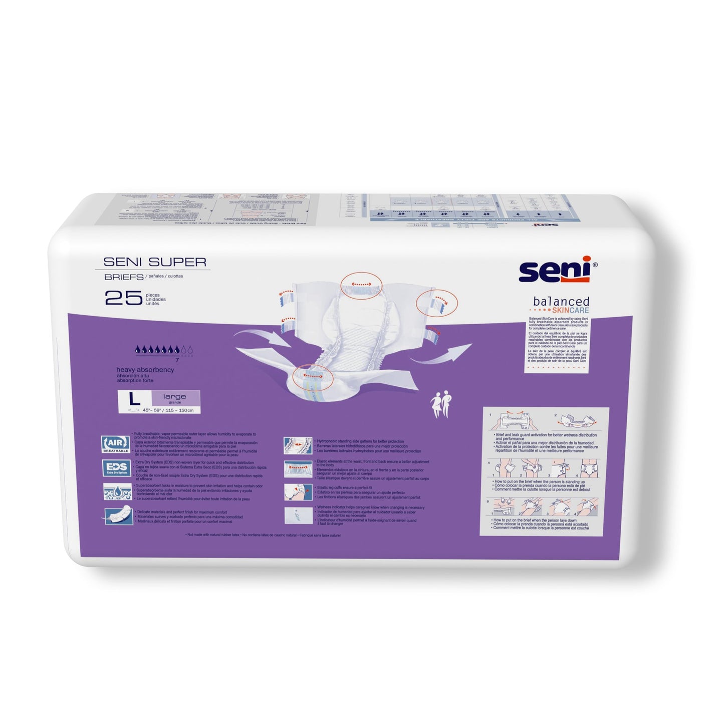 BRIEF, INCONT SENI SUPER LG 45"-59" (25/PK 3PK/CS)