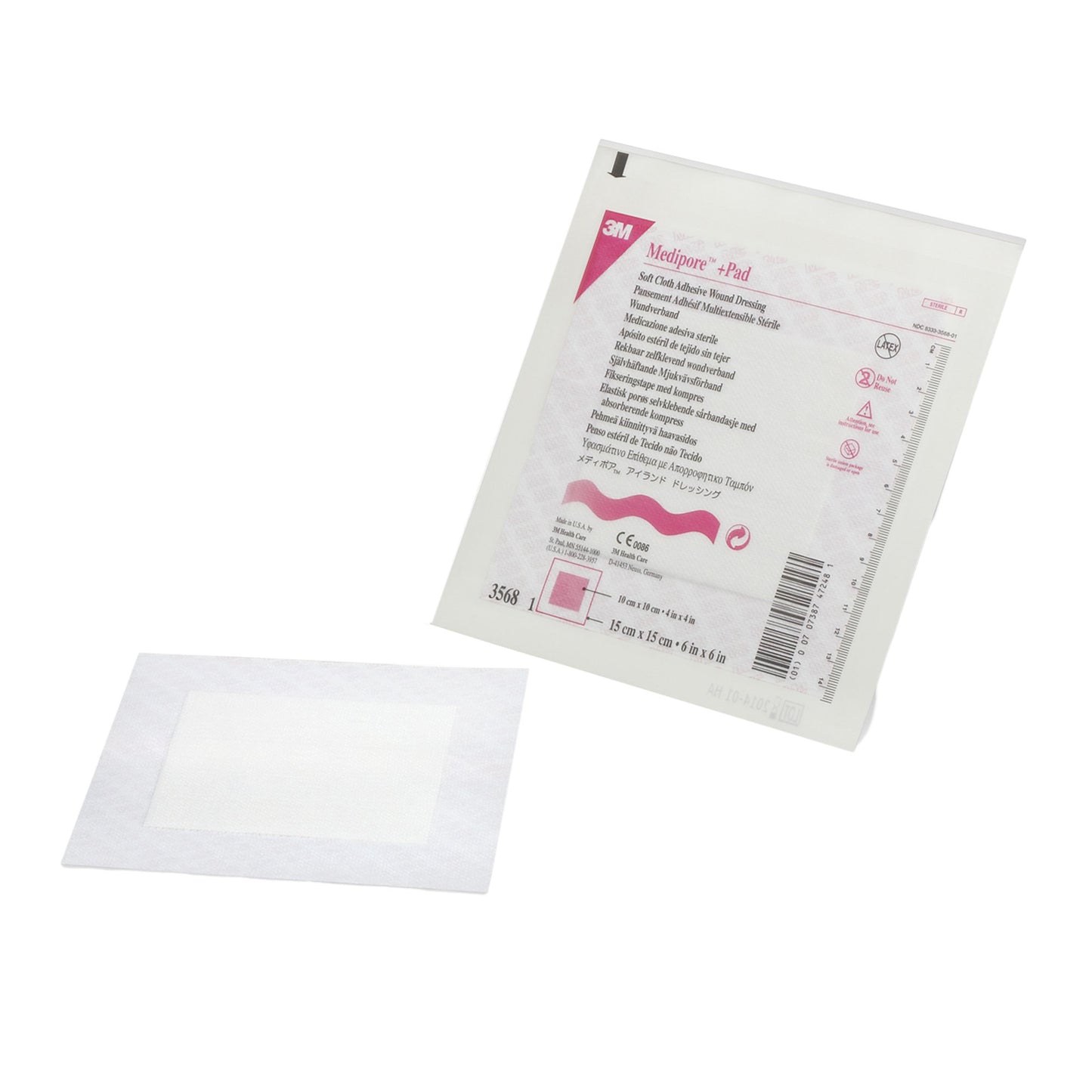DRESSING, SOFT CLOTH MEDIPORE + PAD 6"X6" (25/BX)