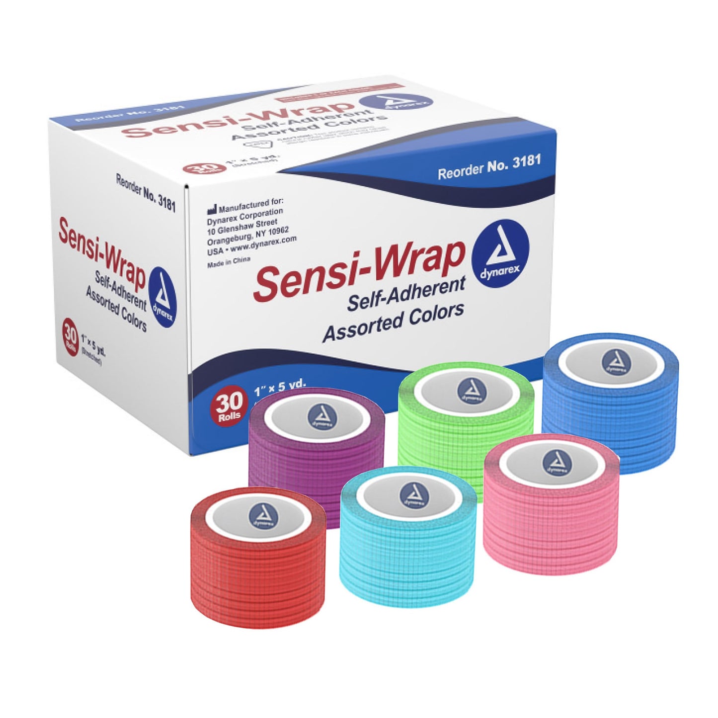 BANDAGE, SENSIWRAP 1" RAINBOW 1"X5" (30RL/CS)