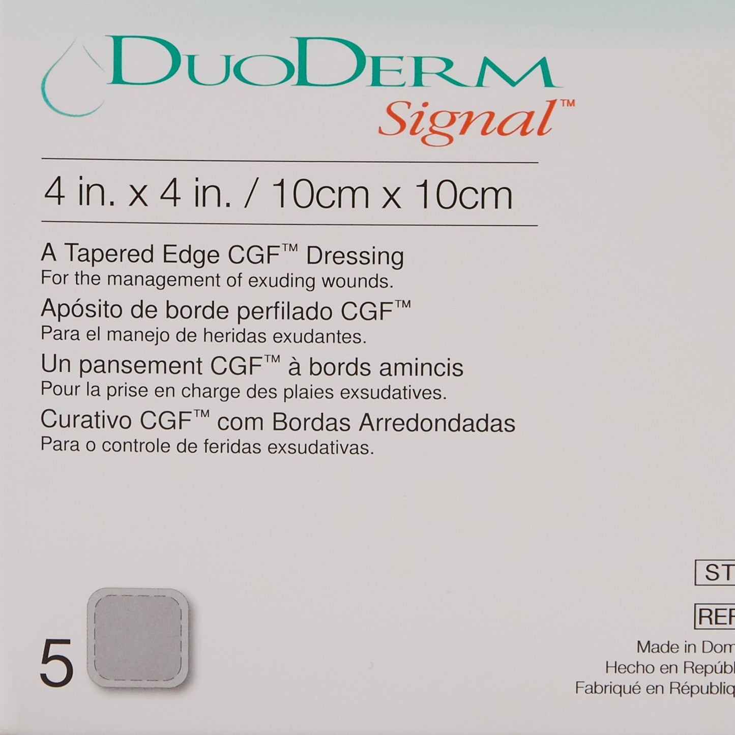 DRESSING, DUODERM 4"X4" (5/BX)