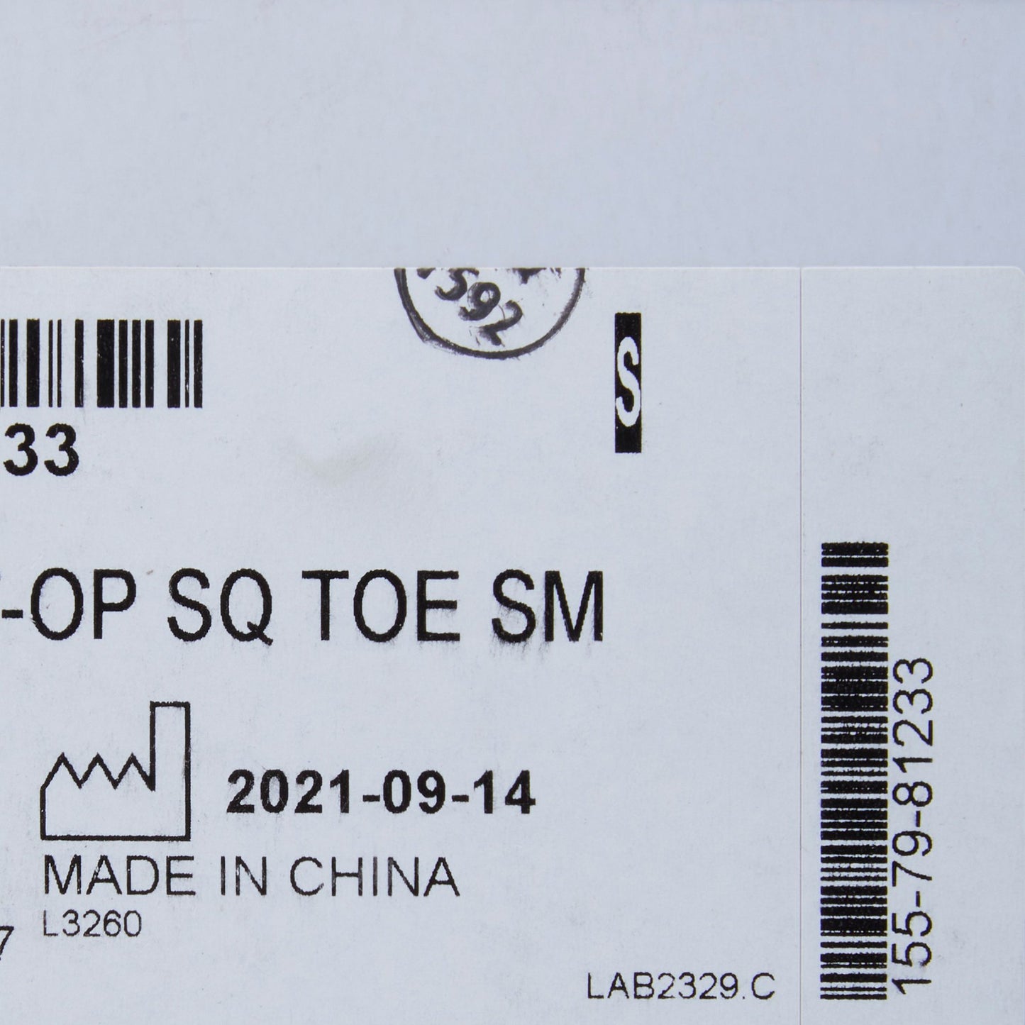 SHOE, POST-OP SQ TOE SM
