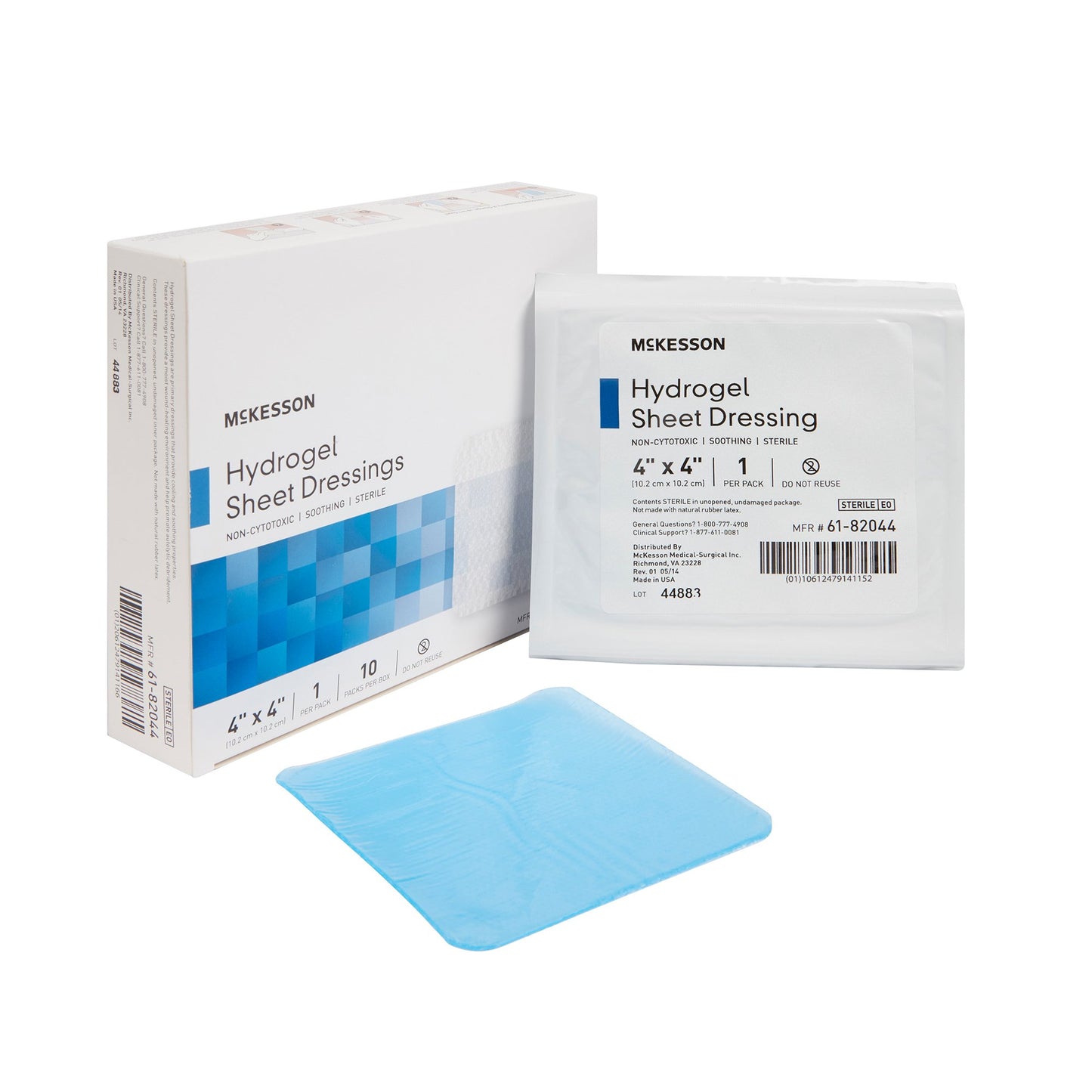 DRESSING, HYDROGEL SHEET STR LF 4X4 (10/BX 4BX/CS)