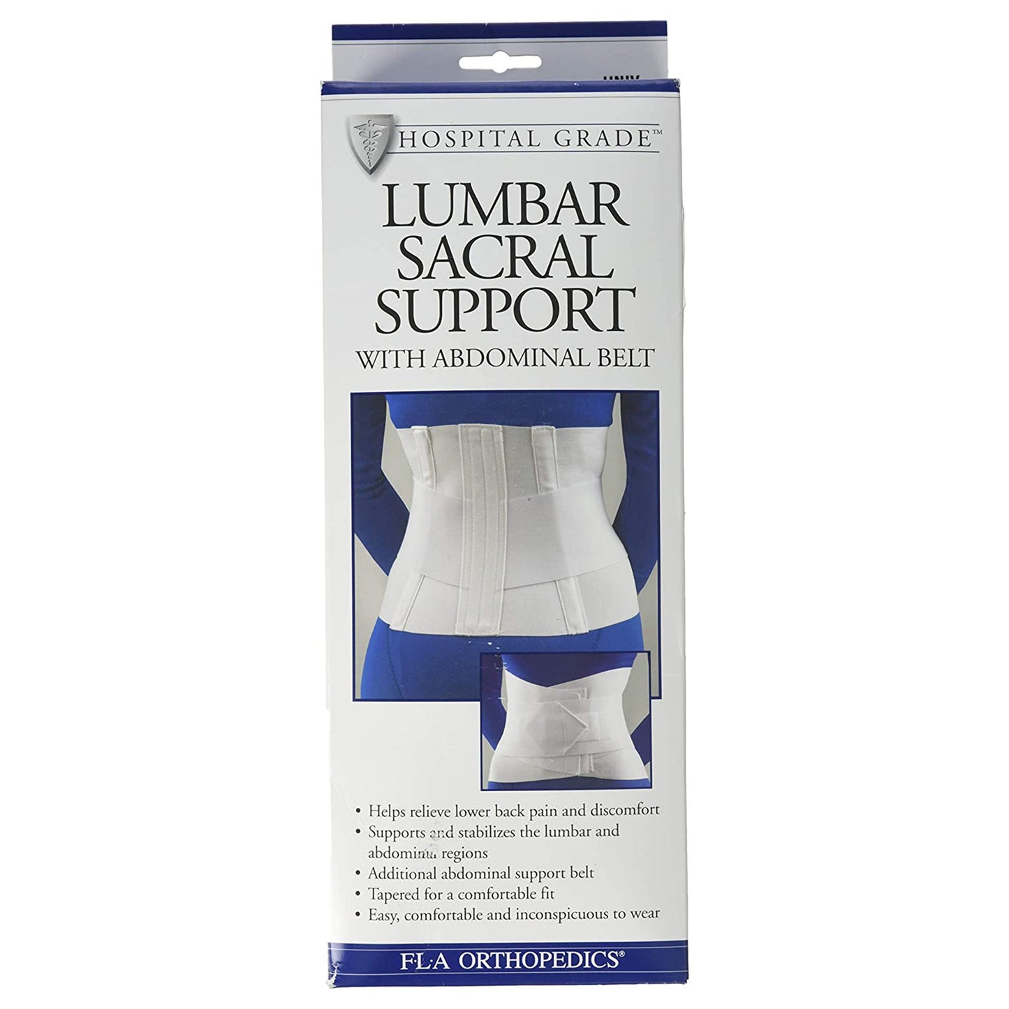LUMBAR SUPP, WHT W/ABD BELT 10" 3XL