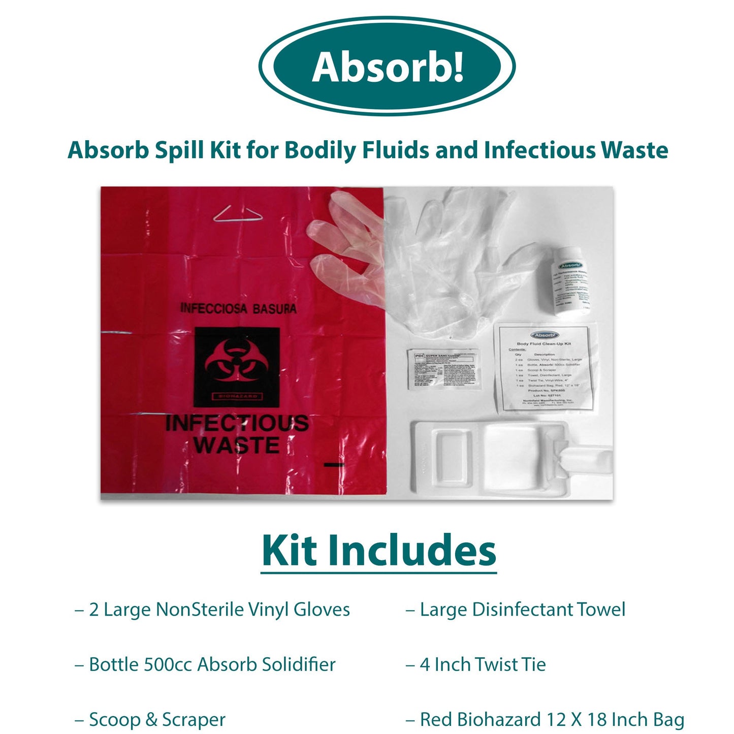SPILL KIT, BODY FLUID W/SOLIDIFIER (50/CS)