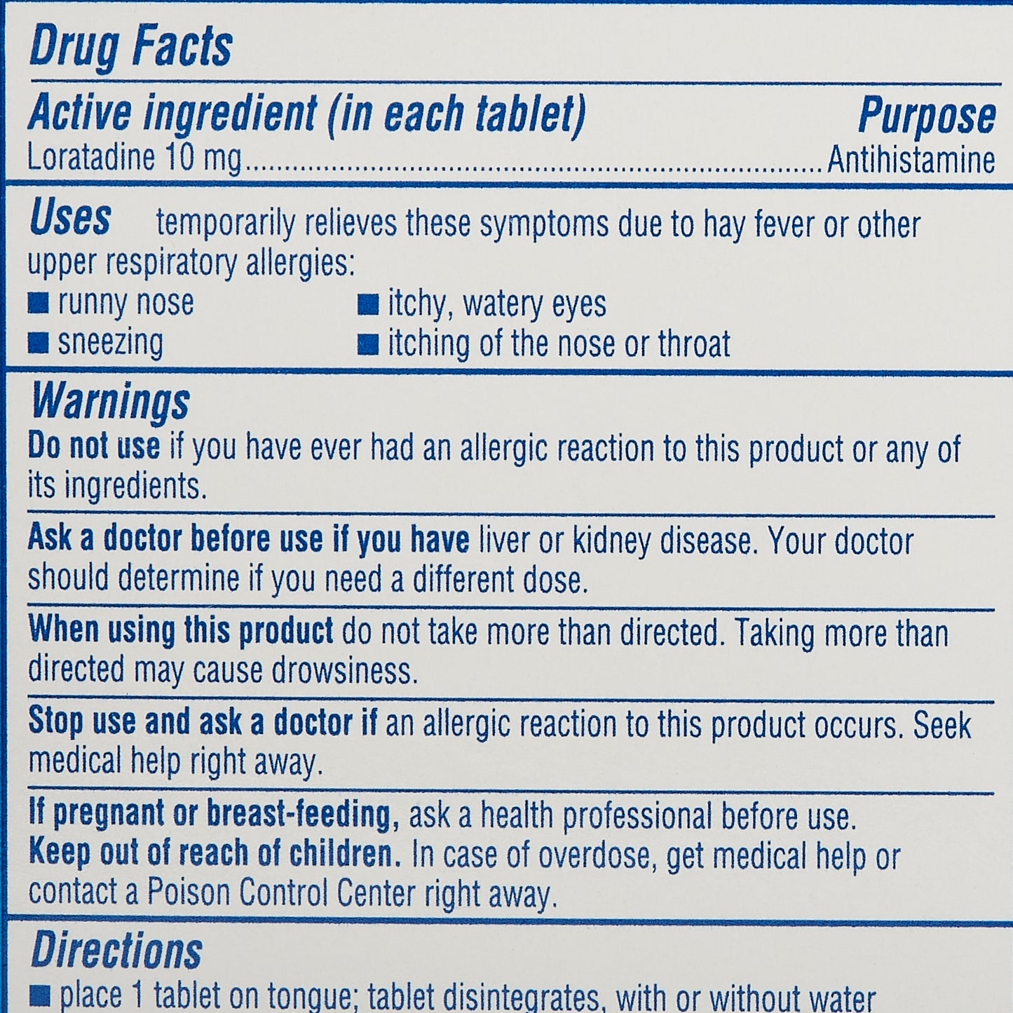 CLARITIN, TAB REDI 24HR 10MG (30/BX)