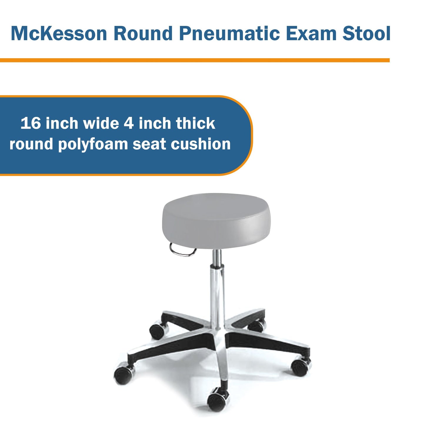 STOOL, EXAM PNEUMATIC 5LEG CLAMSHELL