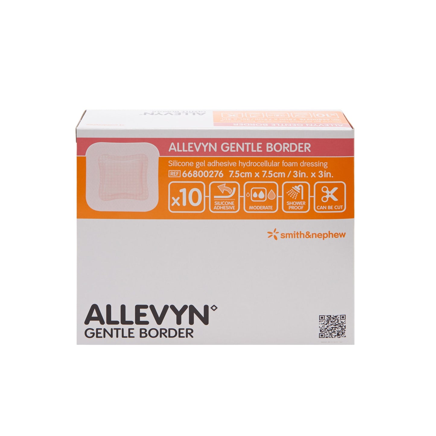 DRESSING, ALLEVYN GENTLE BRDR 3"X3" (10/BX 4BX/CS)