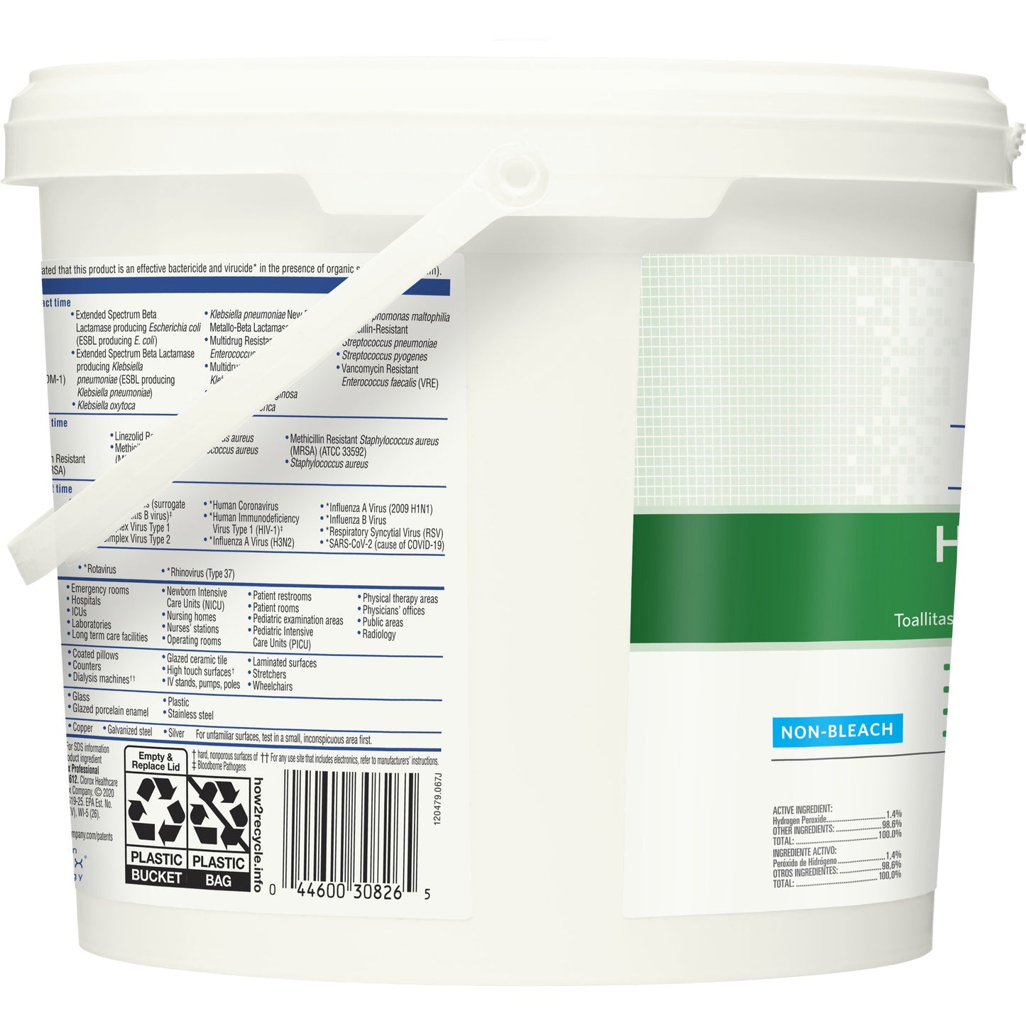 WIPE, WET CLOROX HYDROGEN PEROXIDE 12X11" (185/CT 2CT/CS)