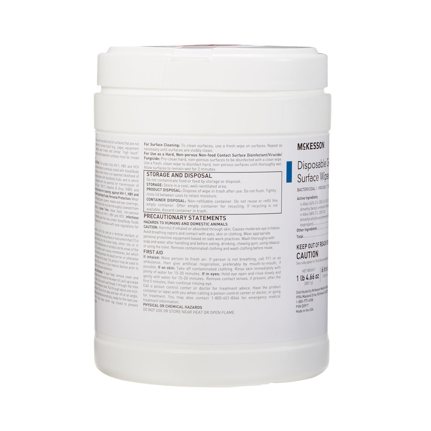 WIPE, GERMICIDE LG 6"X6.75" (160/BX 12BX/CS)