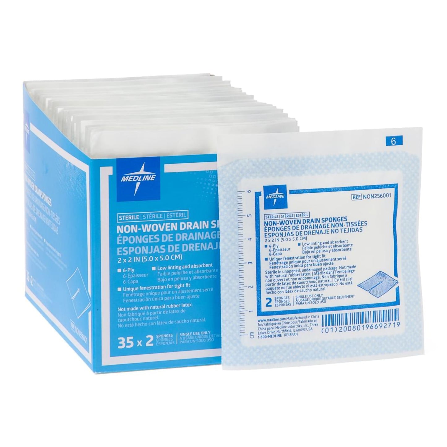 SPONGE, DRN IV N/WOVNSTR 2"X2" (2/PK 35PK/BX 20BX/CS)