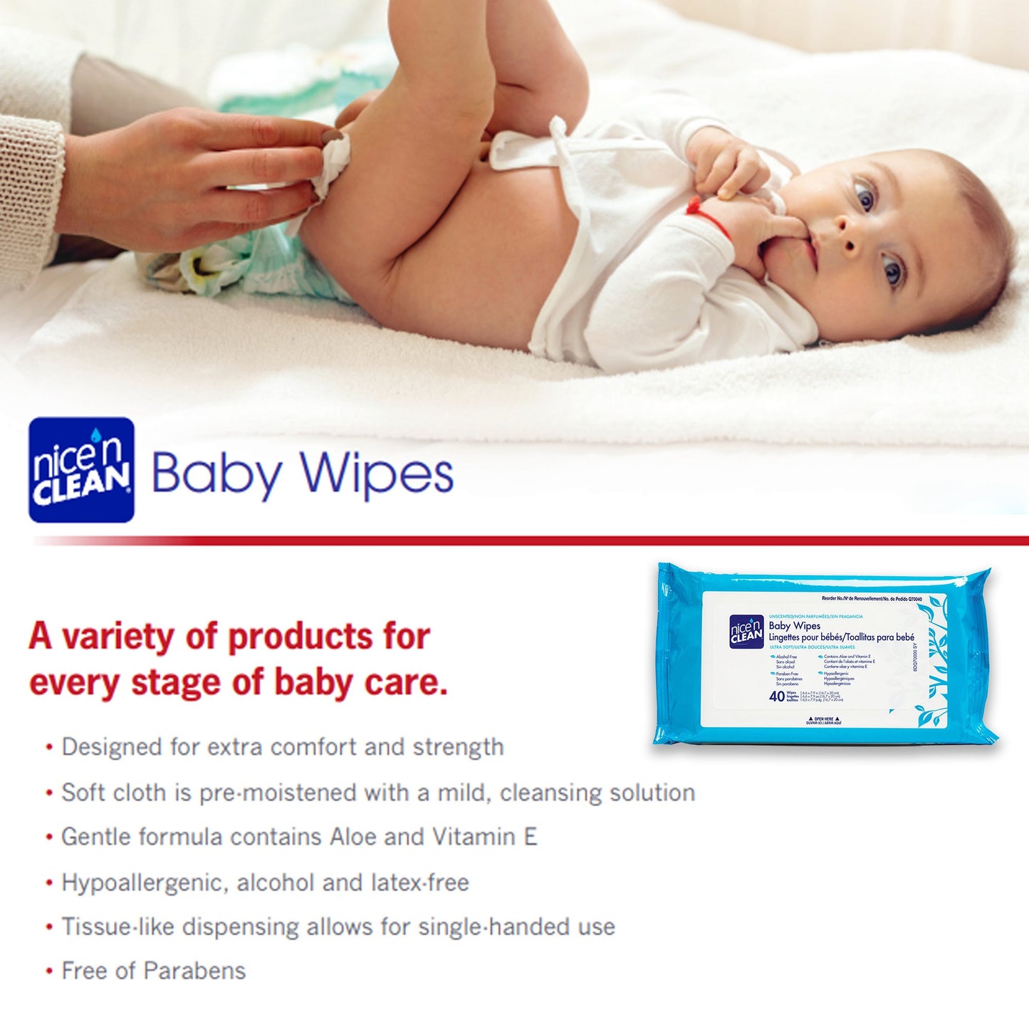 WIPE, BABY NICE&CLEAN UNSCNTD (40/BX)