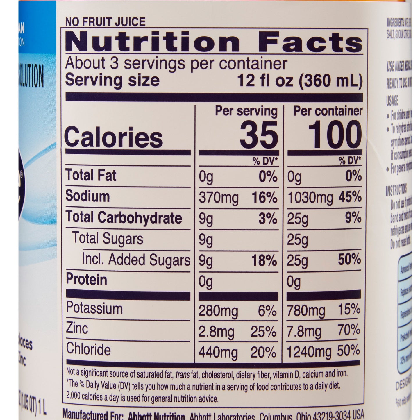 PEDIALYTE, RTF FRUIT 1L BTL (8/CS)