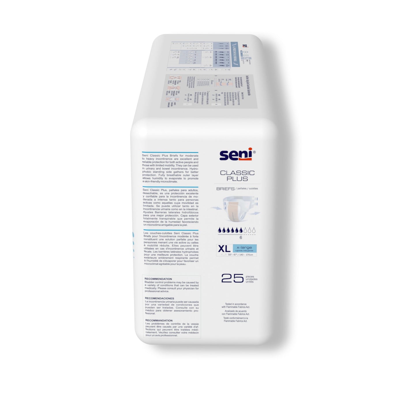 BRIEF, INCONT SENI CLASSIC PLUS XLG 55"-67" (25/PK 4PK/CS)