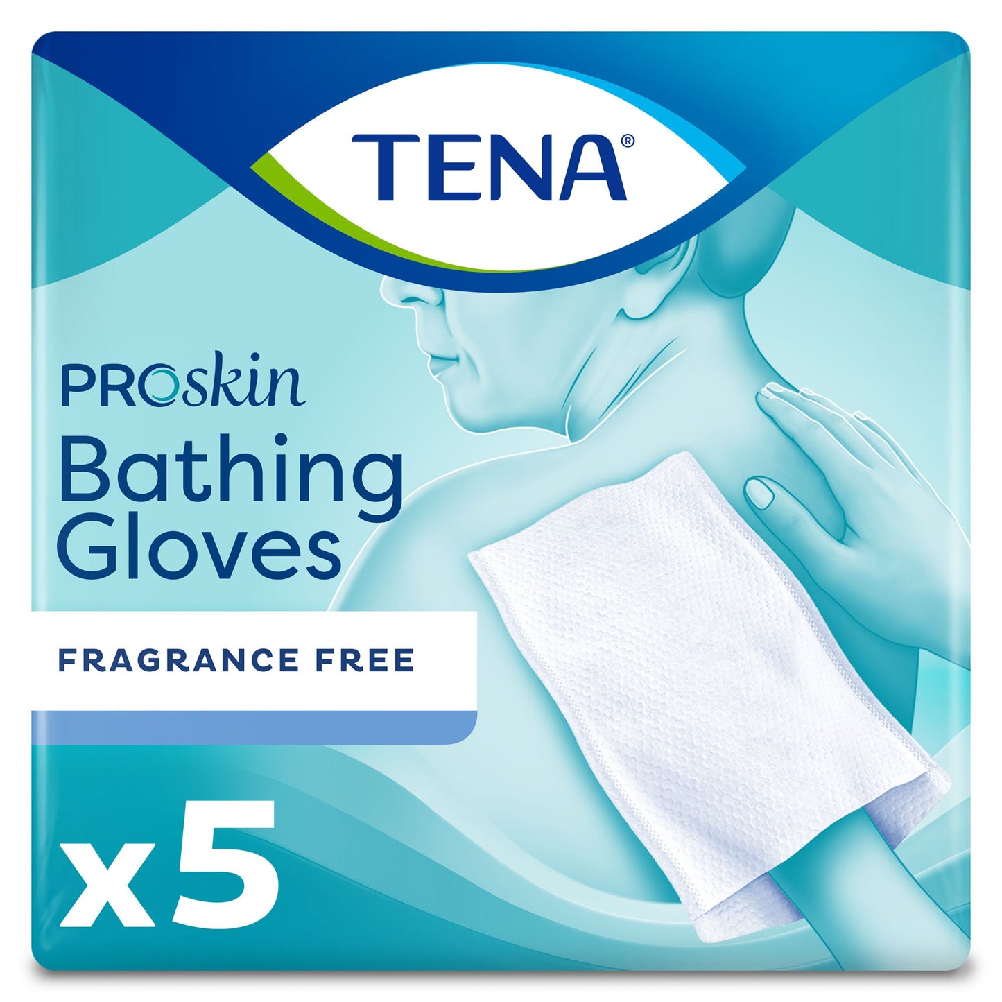 GLOVE, BATHING PROSKIN TENA UNSCNTD (5/PK 45PK/CS)