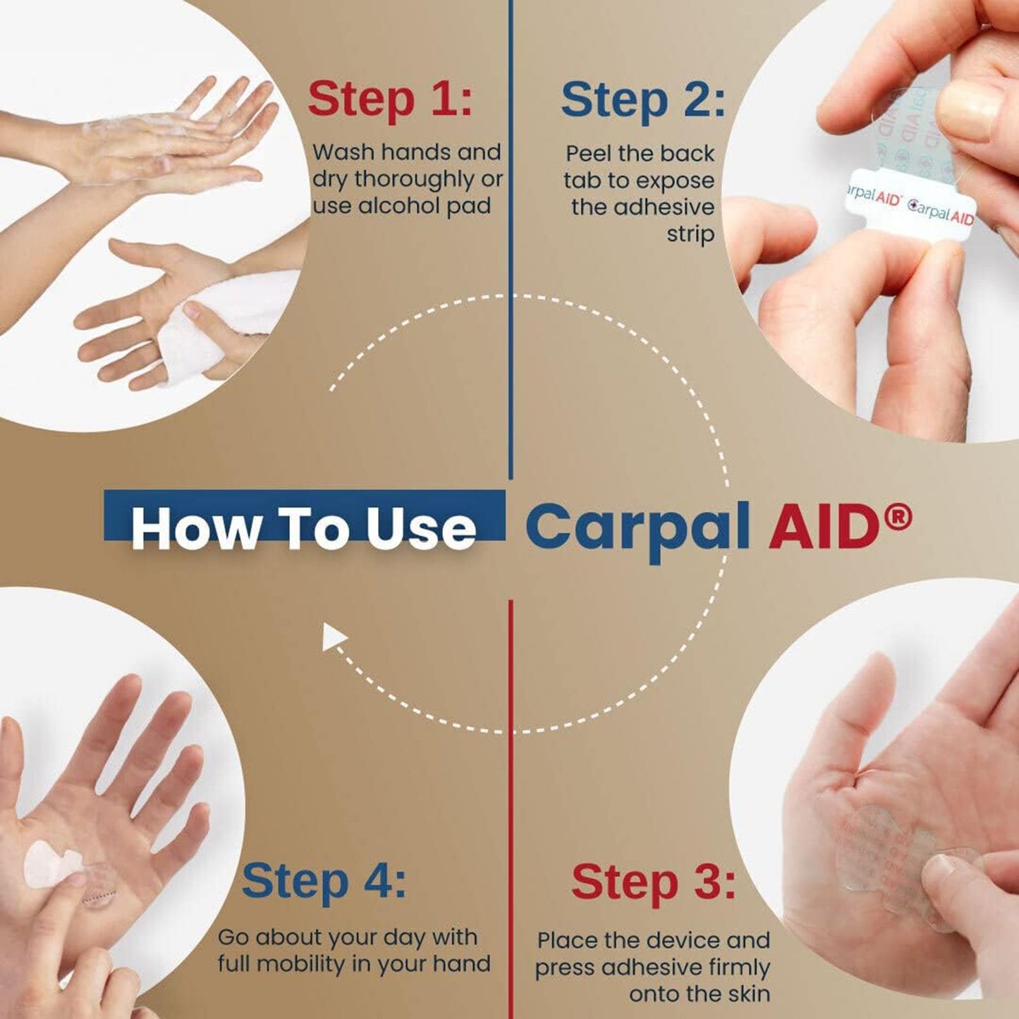 PATCH, HAND CARPAL AID PATCH PREGNANCY PK LG (15/PK 48PK/CS)
