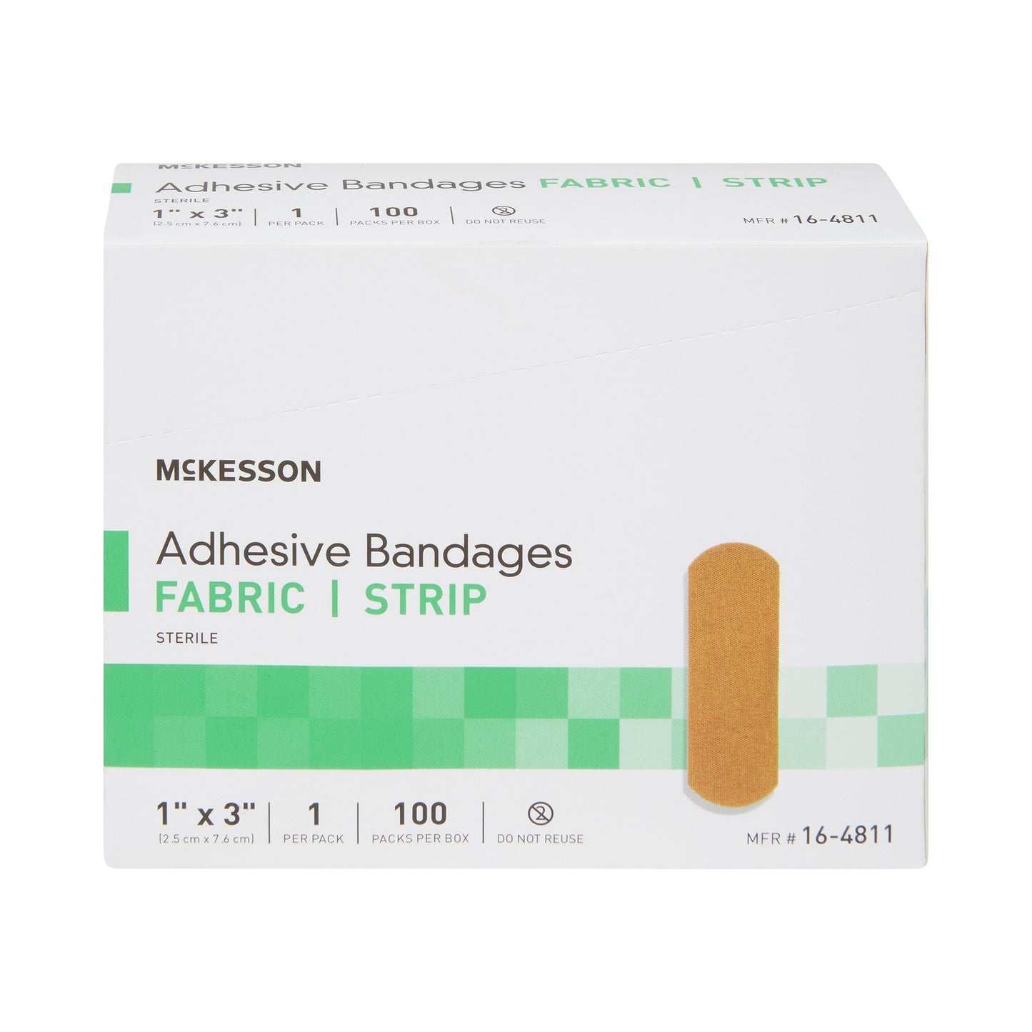 BANDAGE, ADHSV FABR STRP 1X3 (100/BX 24BX/CS)