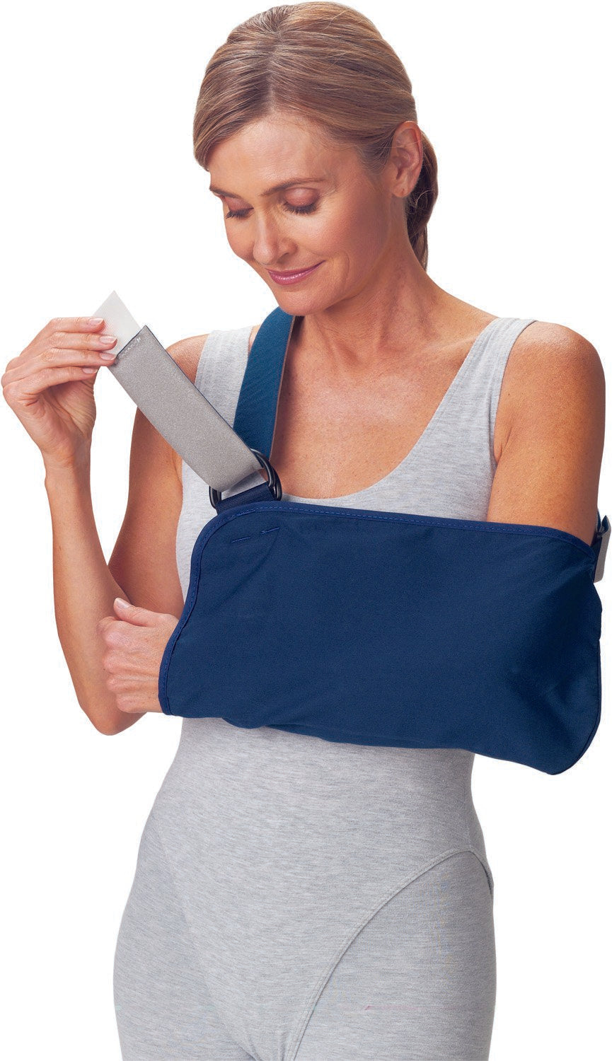 ARM SLING, VOGUE W/PADDED WIDESTRAP BLU LG