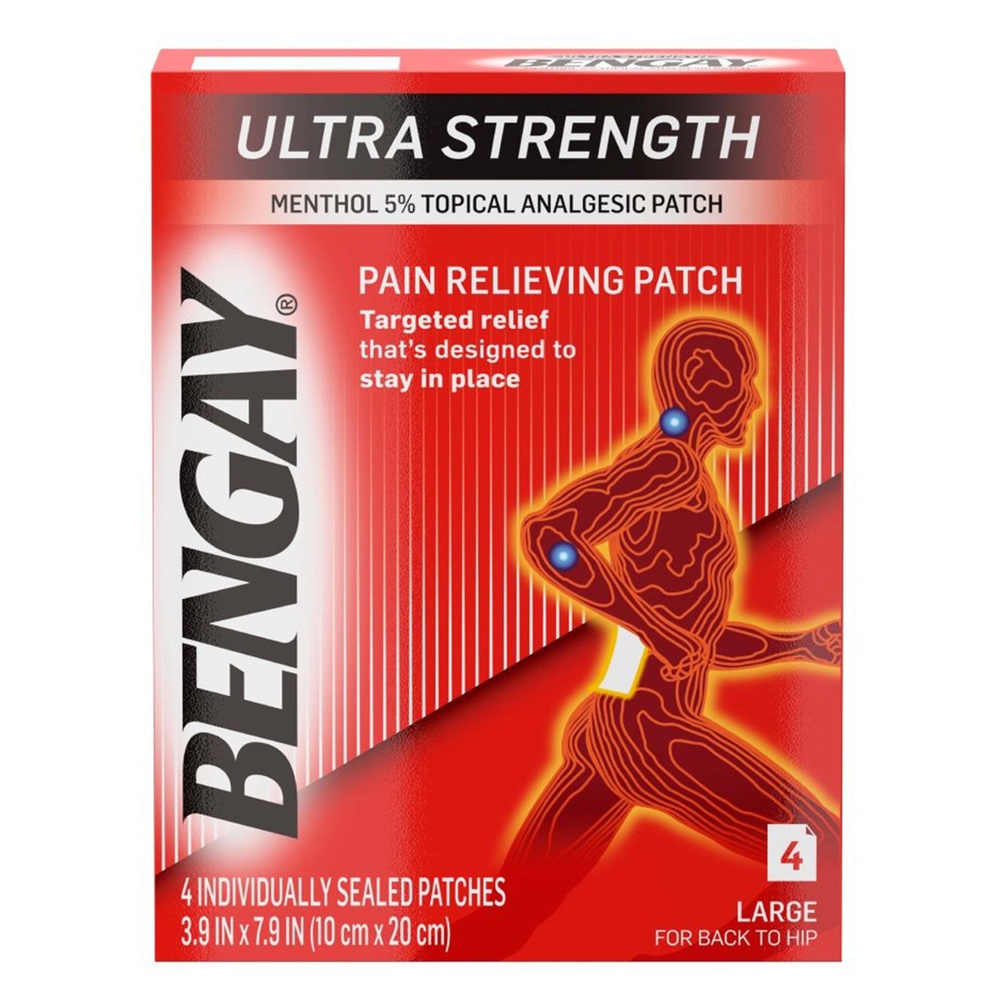 BENGAY ULTRA STRENGTH, PATCH LG (4/BX 36BX/CS) J&JOTC