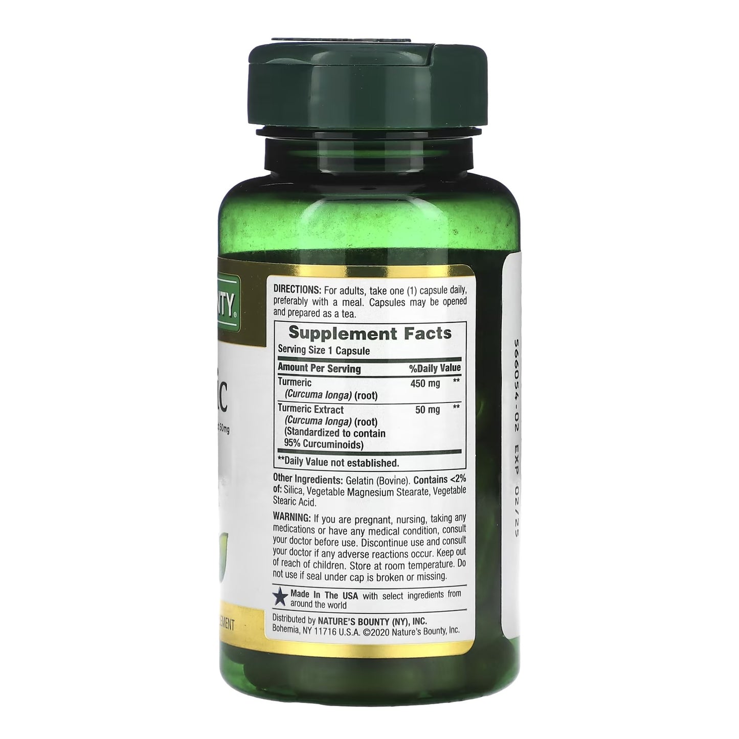 TURMERIC, CAP NATURES BOUNTY 450MG (60/BT)