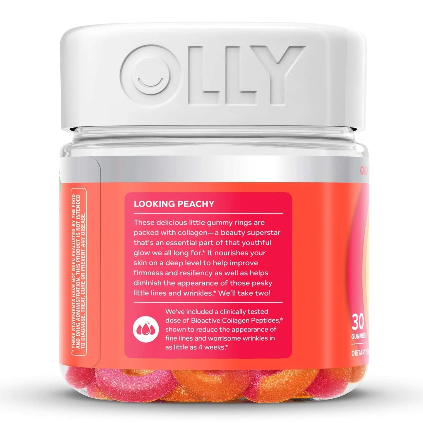 OLLY, GUMMY COLLAGEN RINGS PEACH (30/BT)