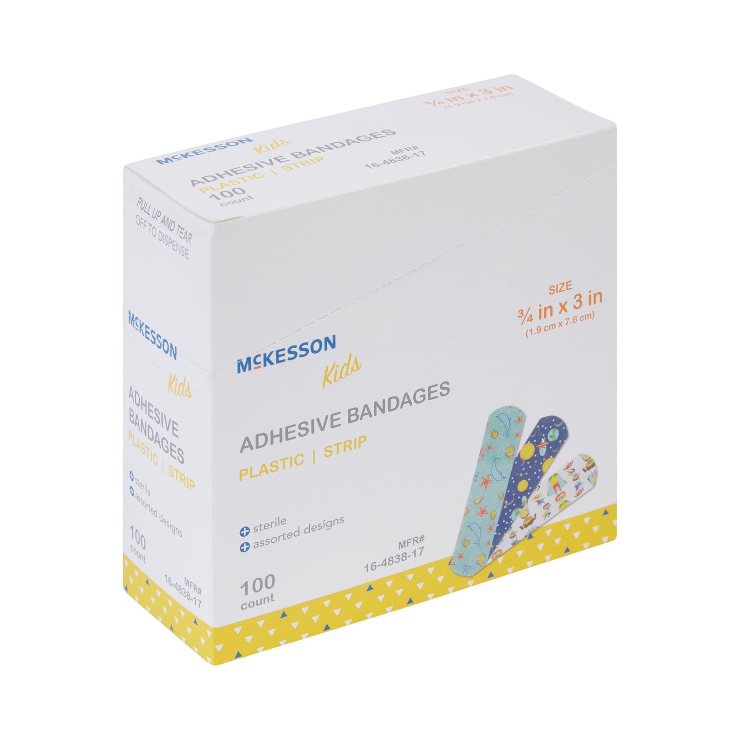 BANDAGE, ADH MCKID STRP 3/4"X3" (100/BX 24BX/CS)