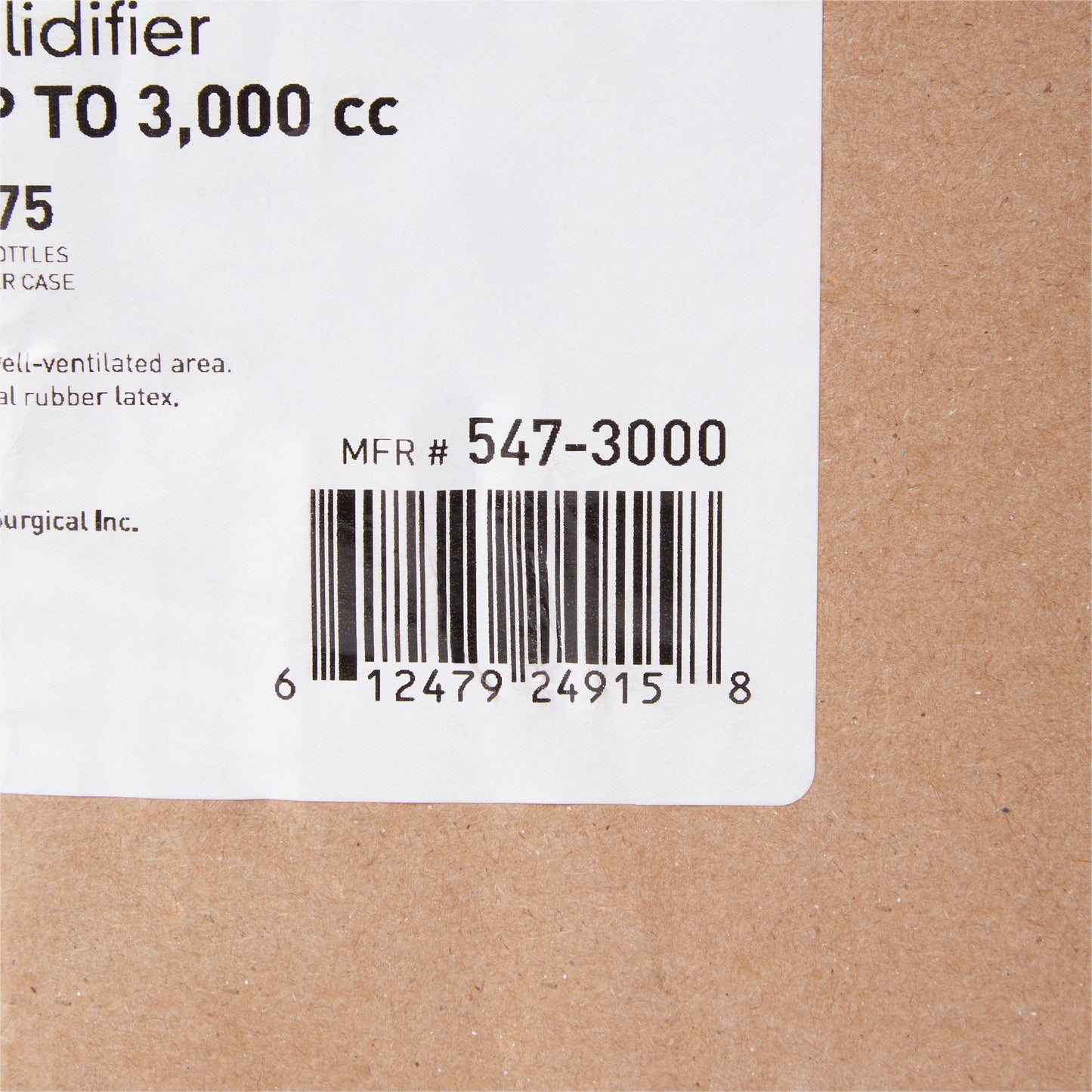 SOLIDIFIER, FLUID W/SCREW CAP BOTTLE 3000CC (75/CS)