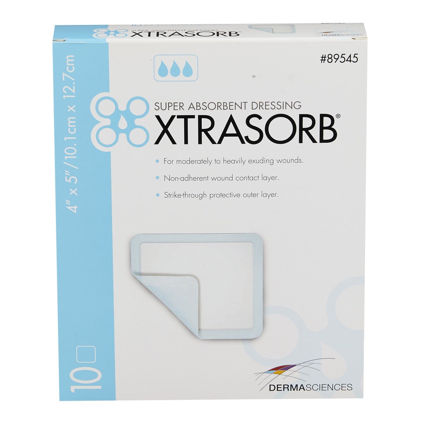 DRESSING, WND XTRASORB STR 4X5(10/BX 10BX/CS) DERSCI