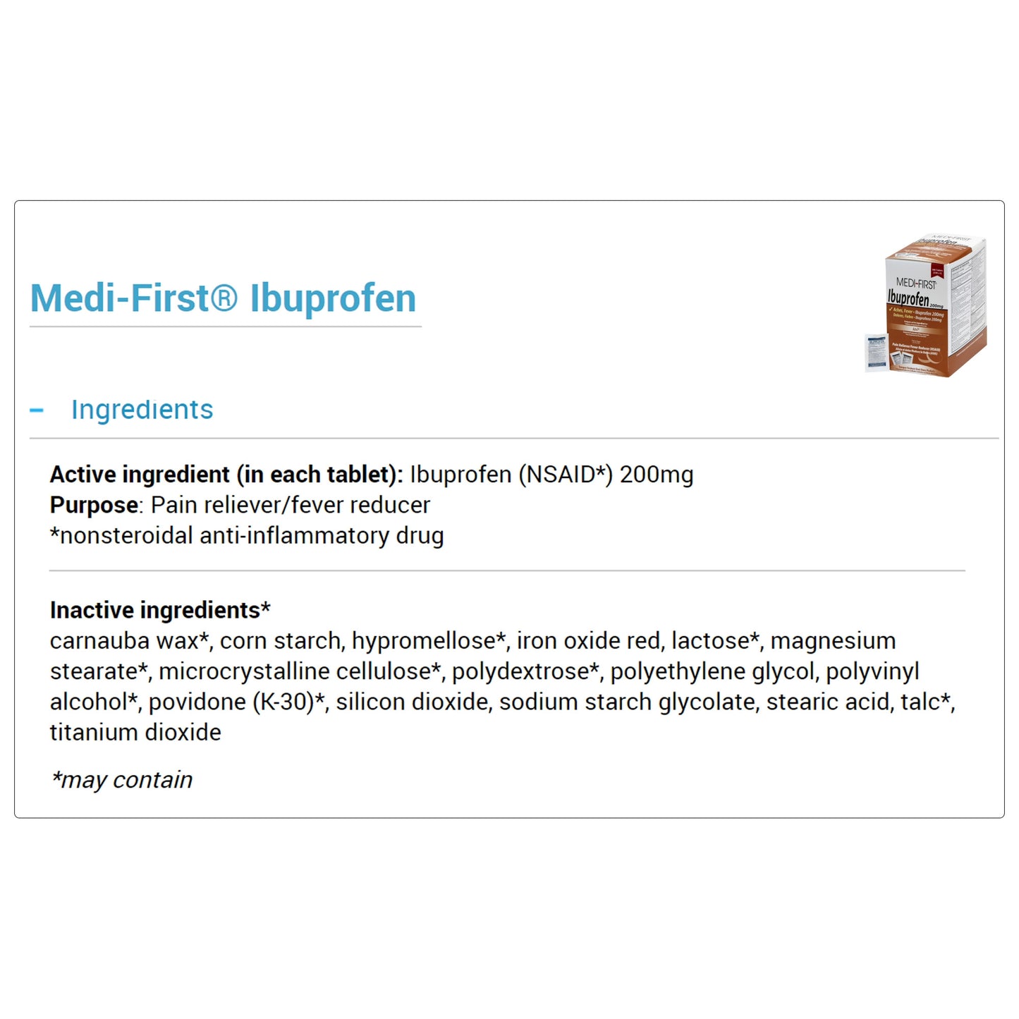 IBUPROFEN, TAB 200MG (2/PK 250PK/BX)