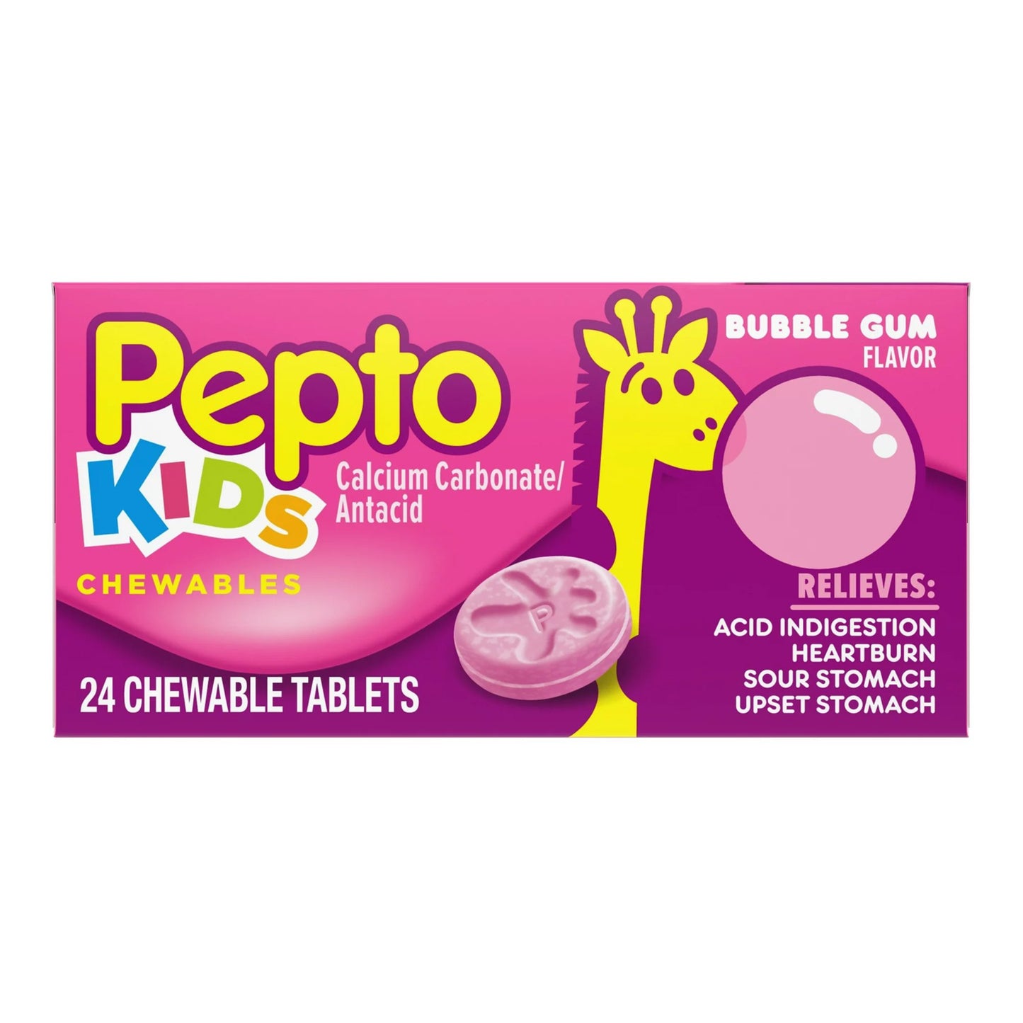 PEPTO-BISMOL, TAB CHEW BUBBLE GUM (24/BX)