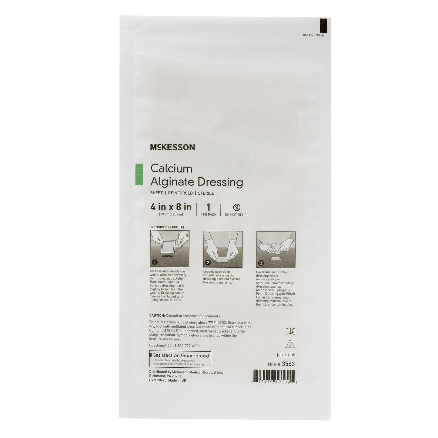 DRESSING, CALCIUM ALGINATE SHEET 4"X8" (5/BX 10BX/CS)