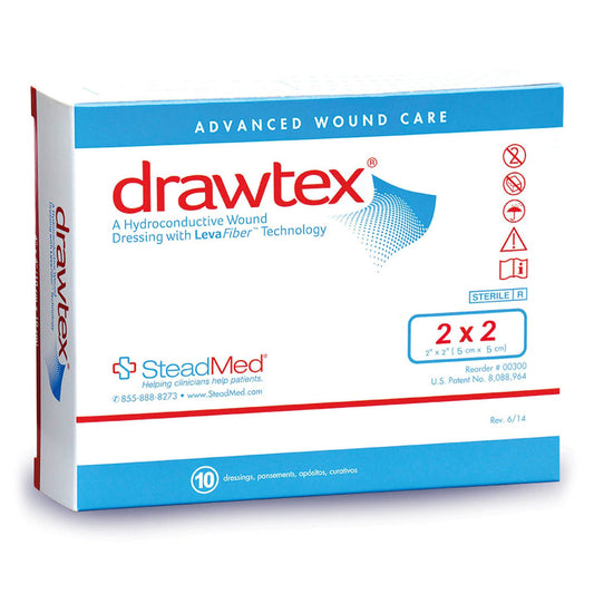 DRESSING, WND W/LEVA FIBER 2X2(10/BX) SWISAM