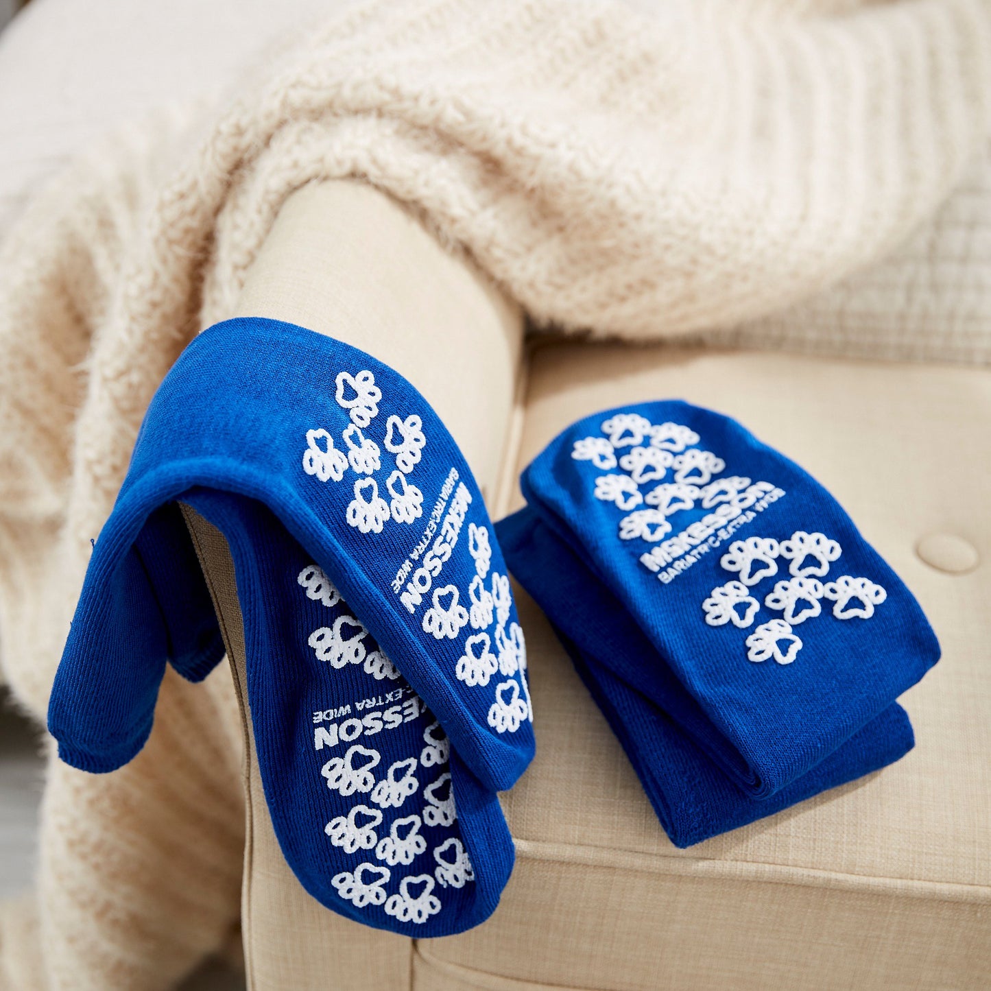 SLIPPER, TERRY BARIATRIC BLU XWD LF (48PR/CS MGM40