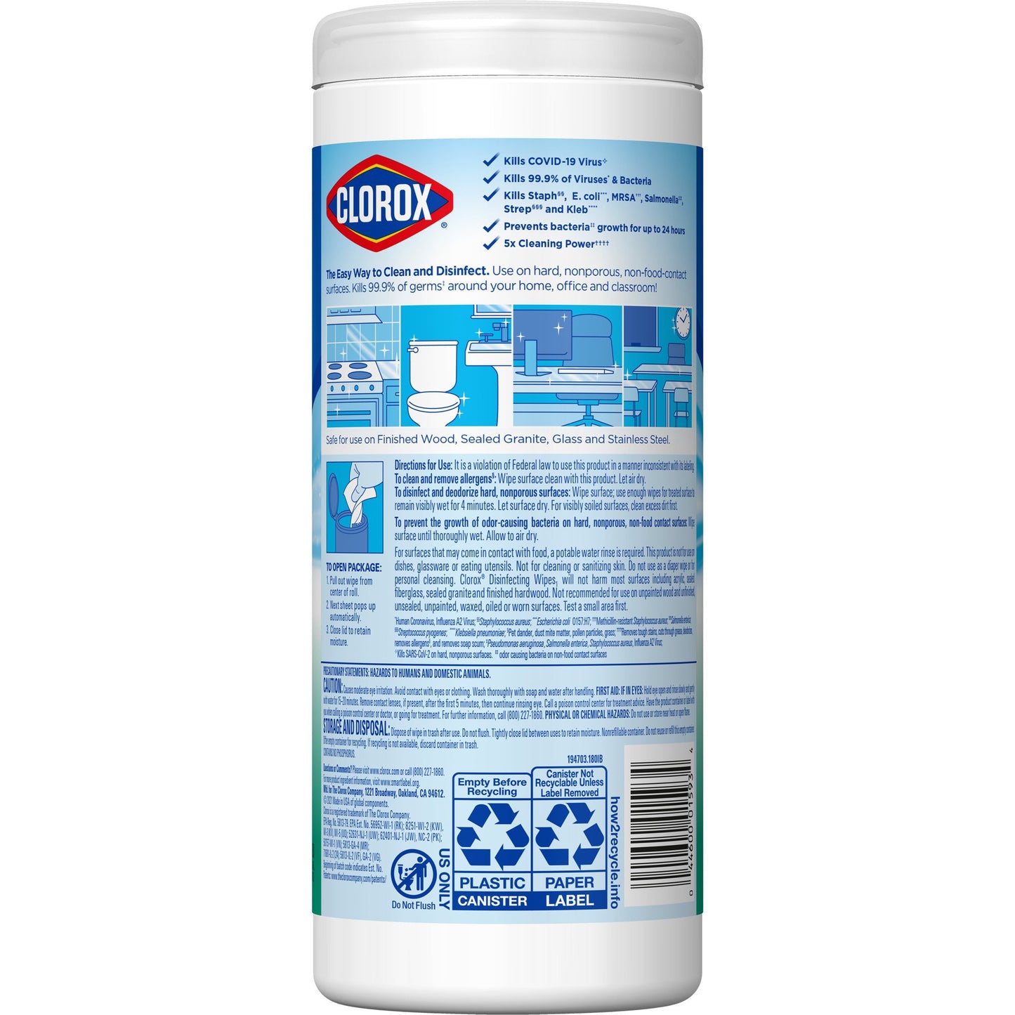 WIPE, CLOROX DISINFECTING FRESH SCNT (35/CT 12CT/C SALFLD