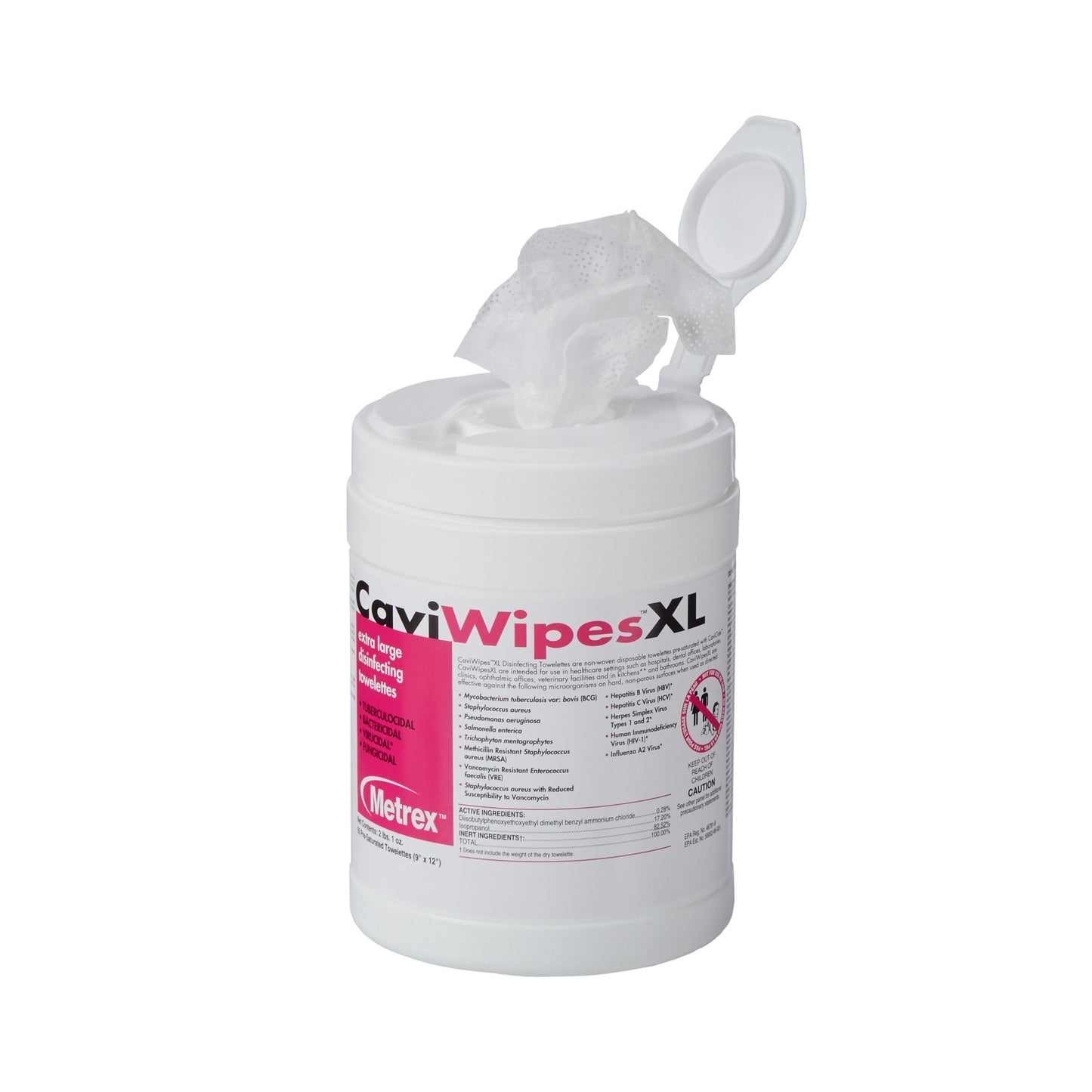 WIPE, DISINFECTANT CAVIWIPES XLG 10"X12" (66/CN 12
