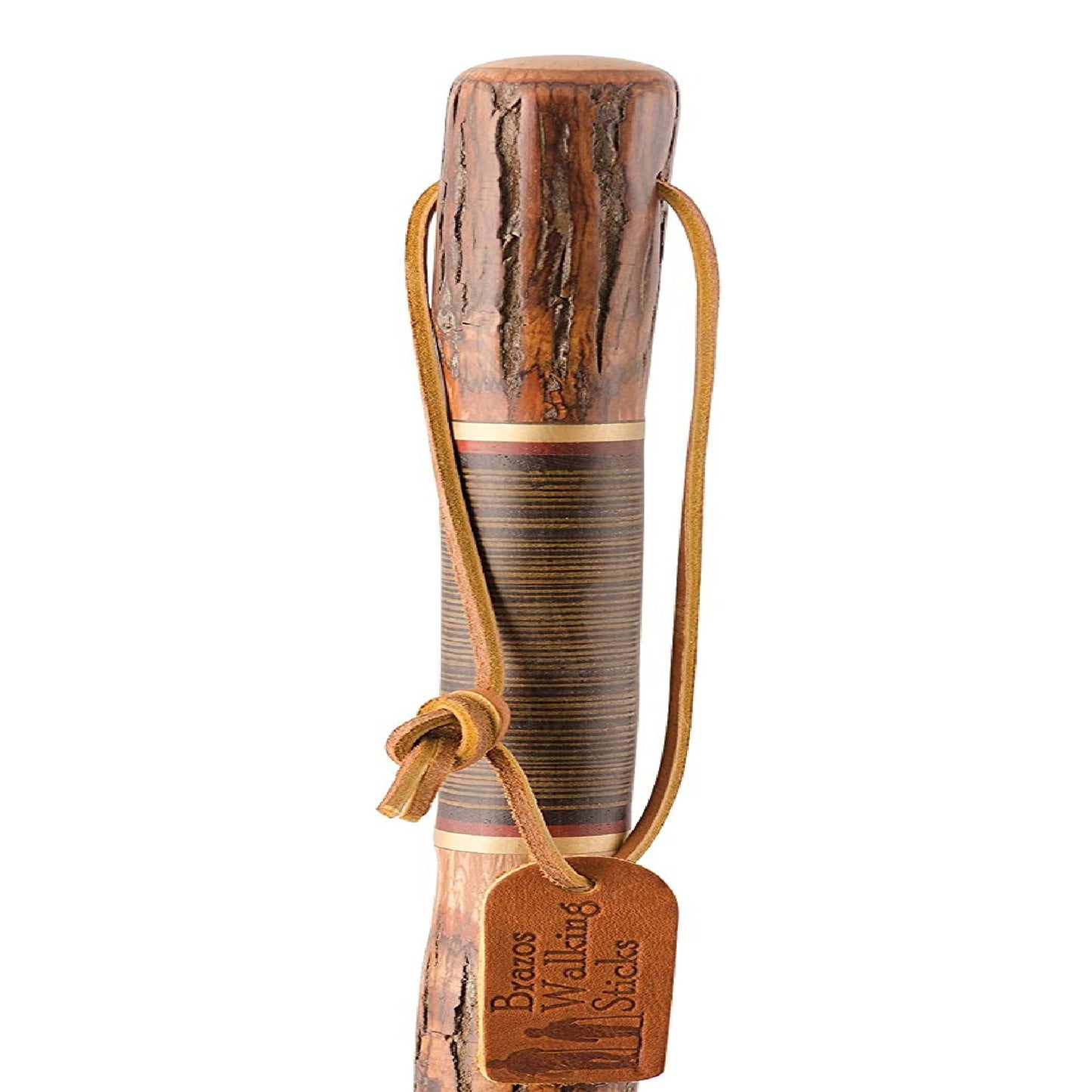 STICK, WALKING WOOD BRAZOS 58 FREE FORM LEATHER SAFARI 58"