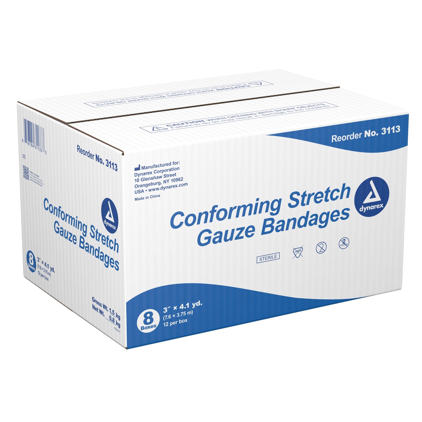 GAUZE, STR 3"X4.1YDS (12/BG 8BG/CS)