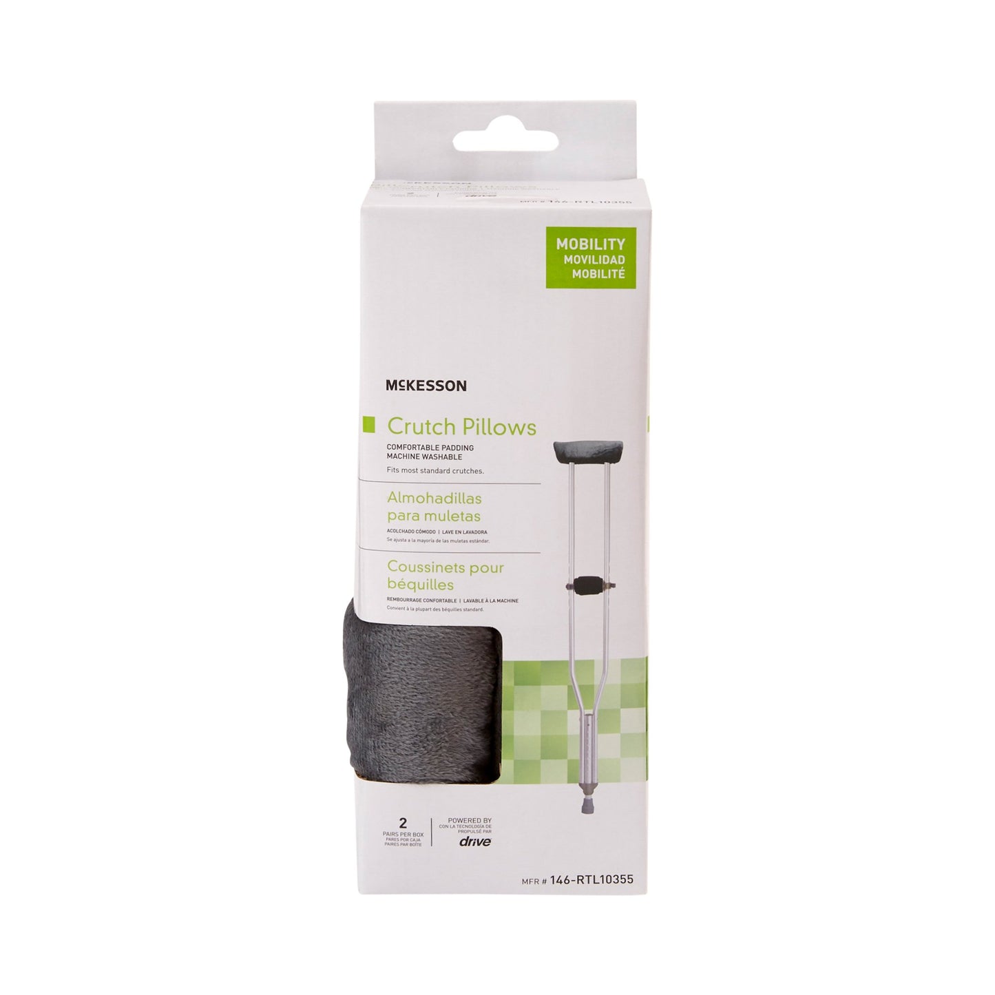 CUSHION, CRUTCH UNDERARM & HAND UNIV (1PR/BX 8BX/CS)