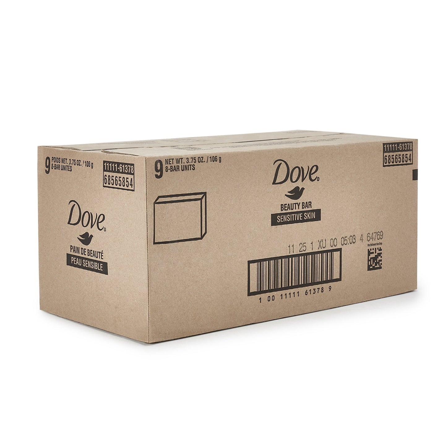 SOAP, BODY DOVE BAR UNSCENTED 4OZ (8/PK 9PK/CS)