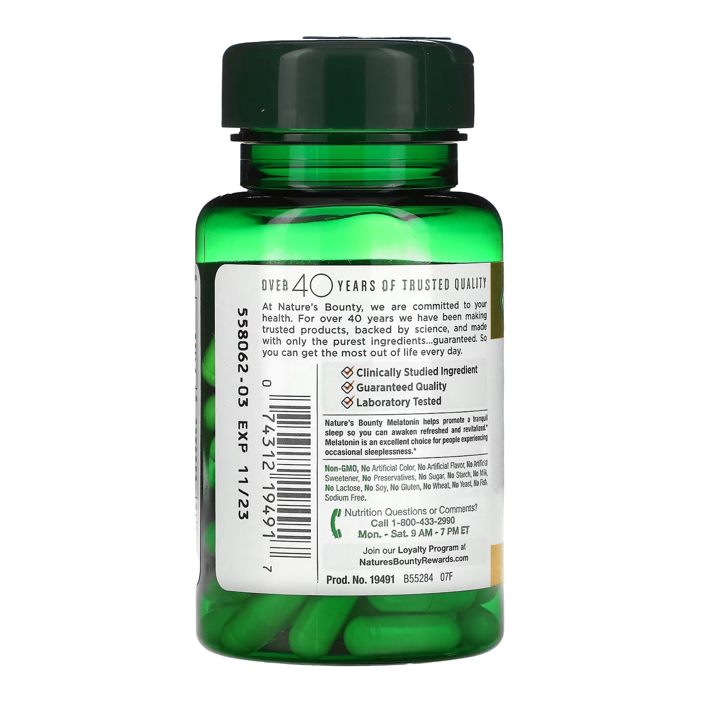 MELATONIN, CAP NATURES BOUNTY 10MG (60/BT)