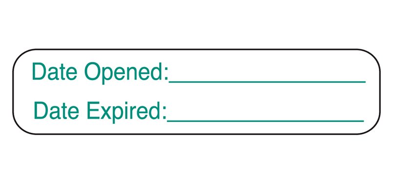 LABEL, DATE OPEN/EXPIRED (1000/PK)