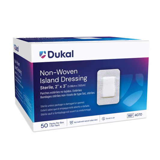DRESSING, WND MINI ISLAND N/ADH STR 2X3" (50/BX 8BX/CS