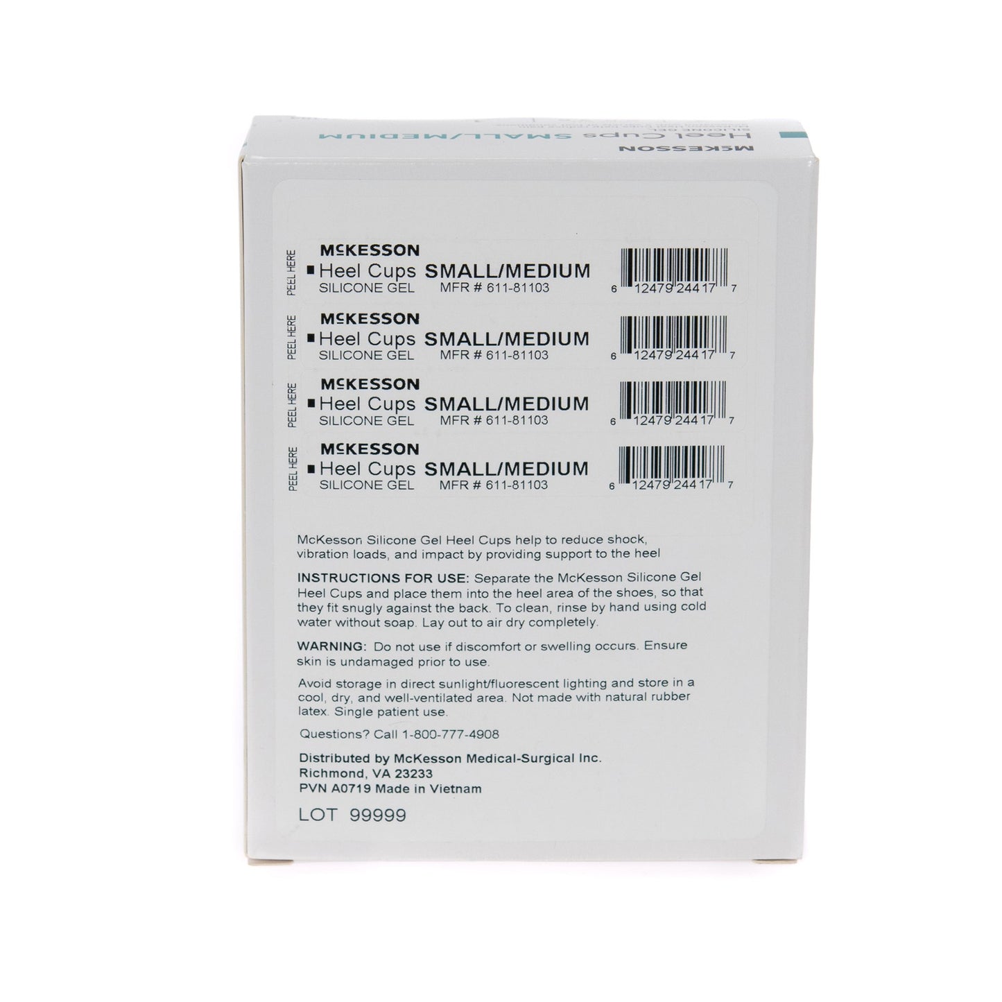 HEEL CUP, SILICONE SM/MED (1PR/BX 6BX/CS)